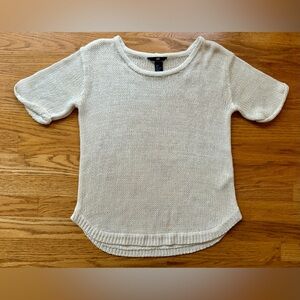 H&M Knit Cream Short Sleeved Top